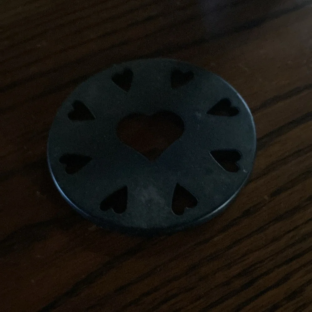 Punched tin candle holder with smoke lid apple design and hearts